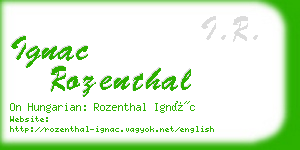 ignac rozenthal business card
